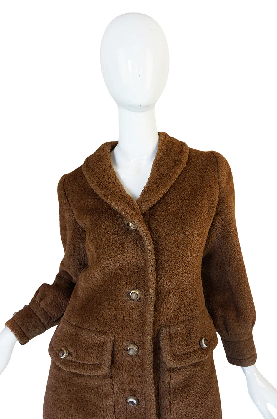 1960s James Galanos 'Teddy Bear' Faux Fur Coat