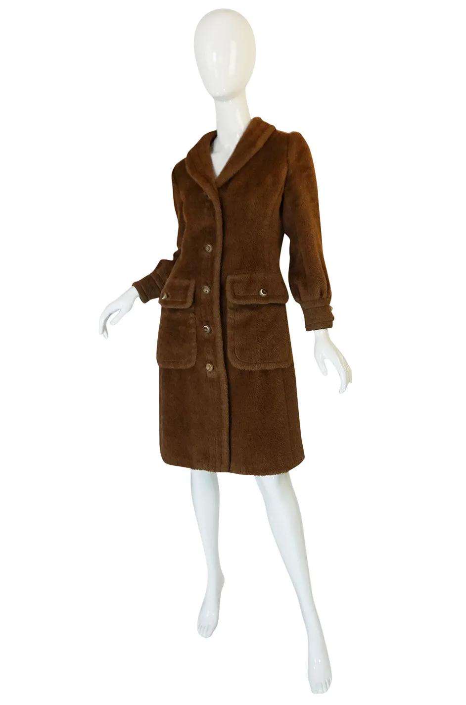 1960s James Galanos 'Teddy Bear' Faux Fur Coat