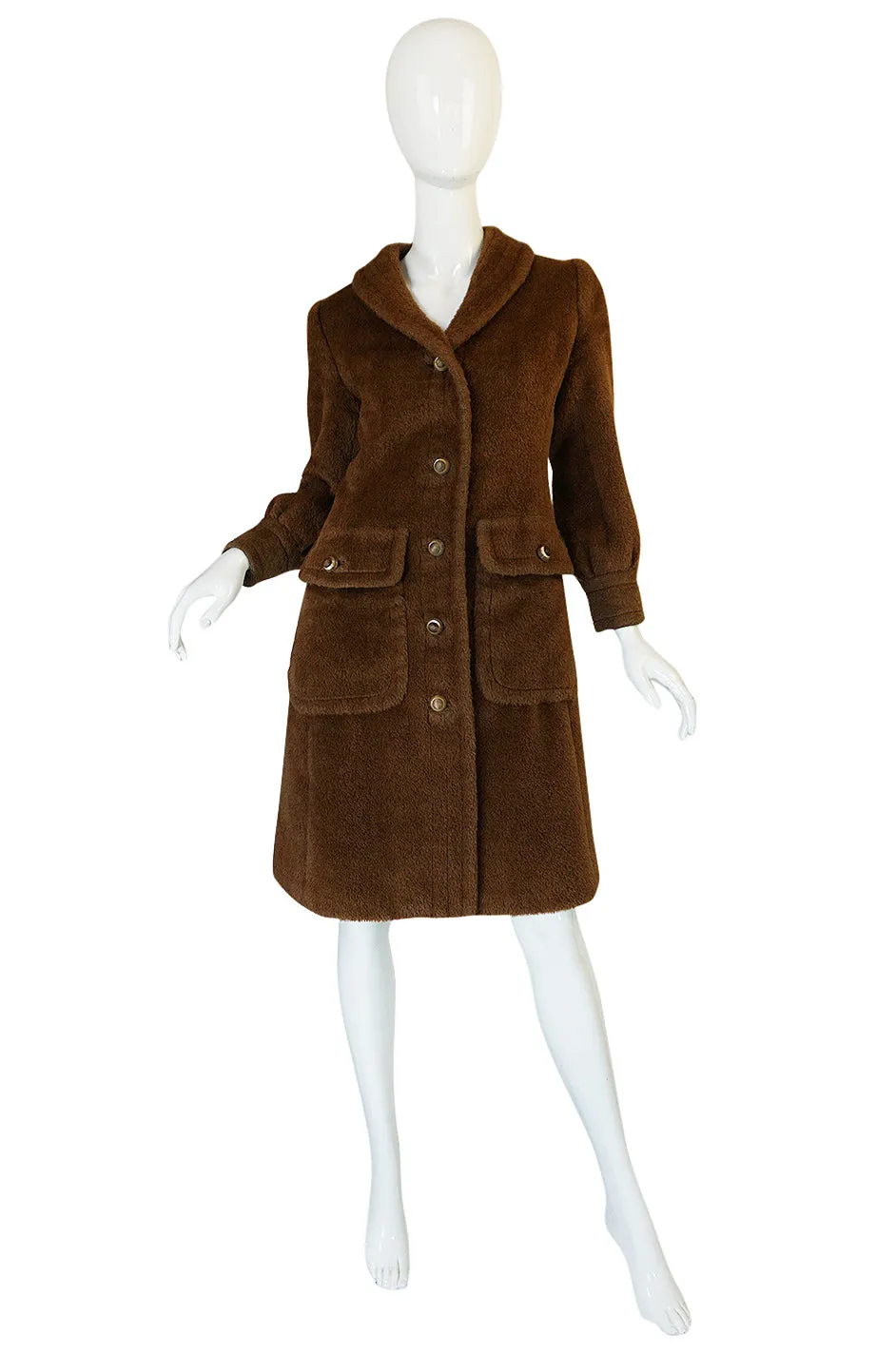 1960s James Galanos 'Teddy Bear' Faux Fur Coat