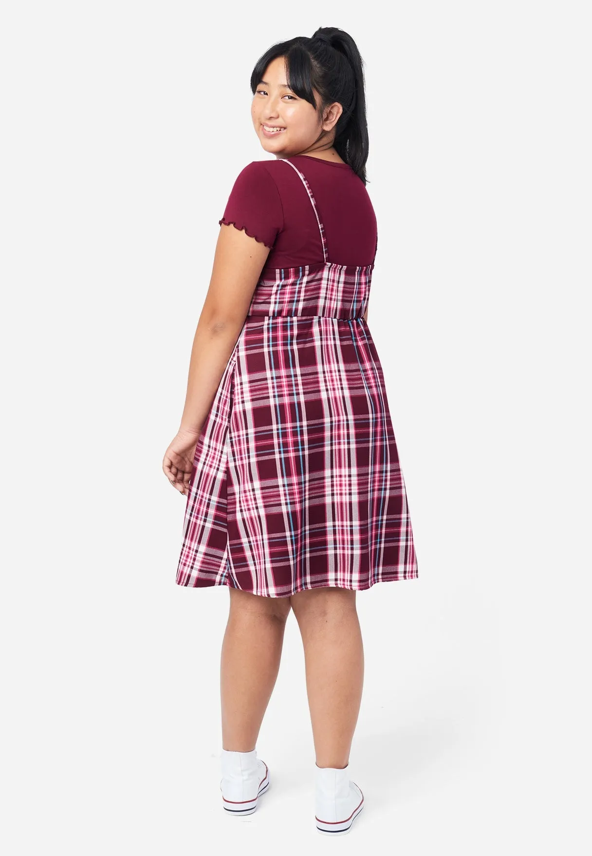 2fer Babydoll Plaid Dress