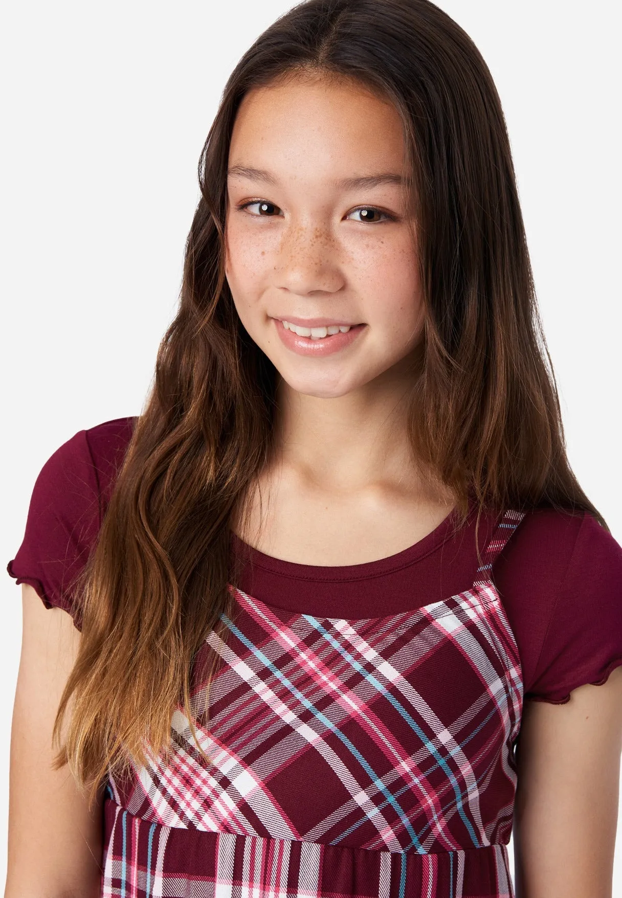 2fer Babydoll Plaid Dress