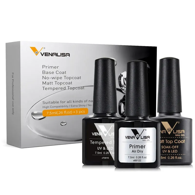 7.5ml Primer Base Coat Top Coat Set- 3 pcs