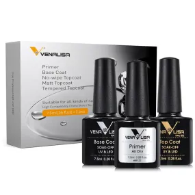 7.5ml Primer Base Coat Top Coat Set- 3 pcs