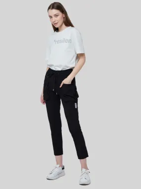 All Black Utilitarian Cargo Female Pants