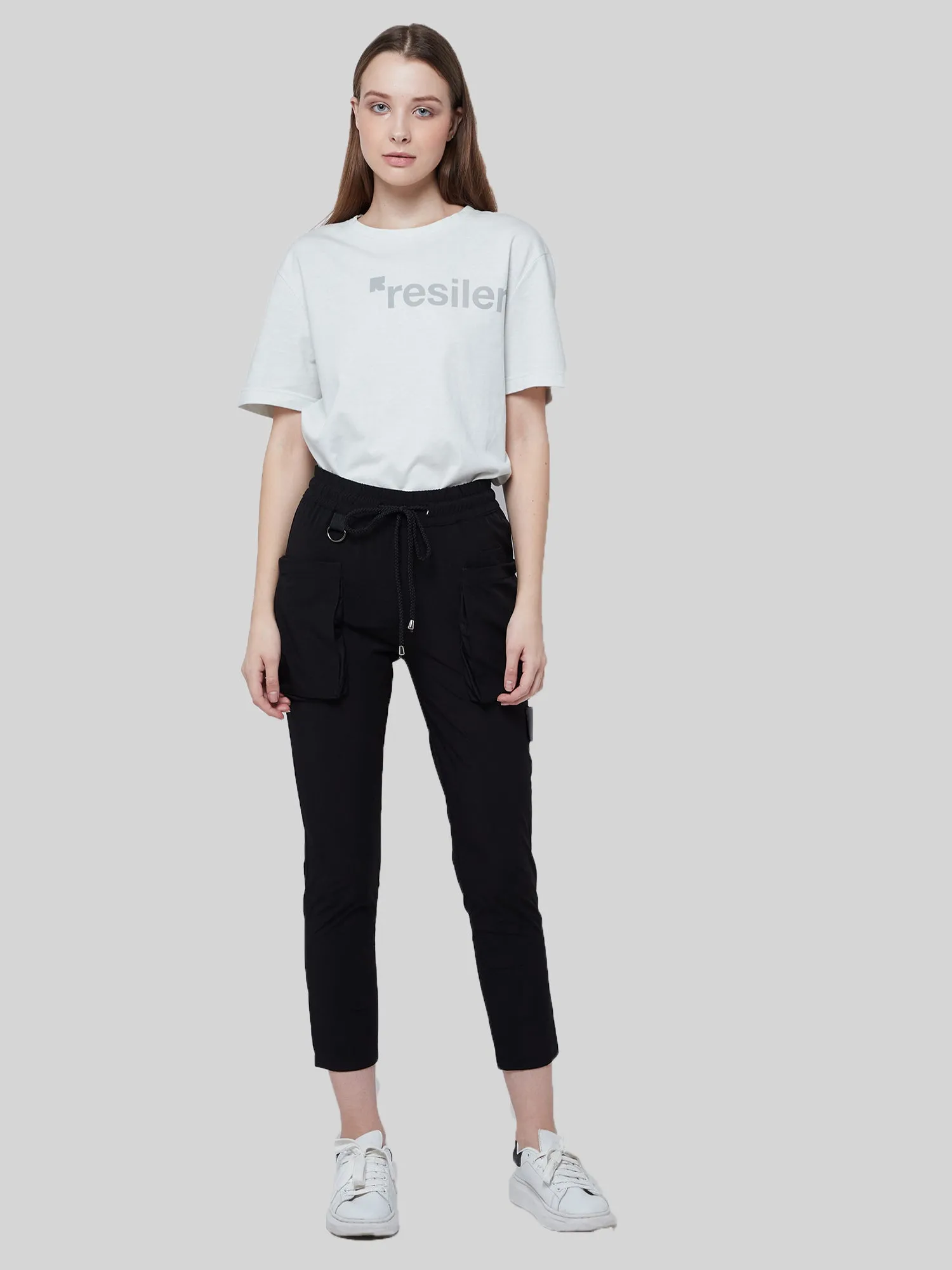 All Black Utilitarian Cargo Female Pants