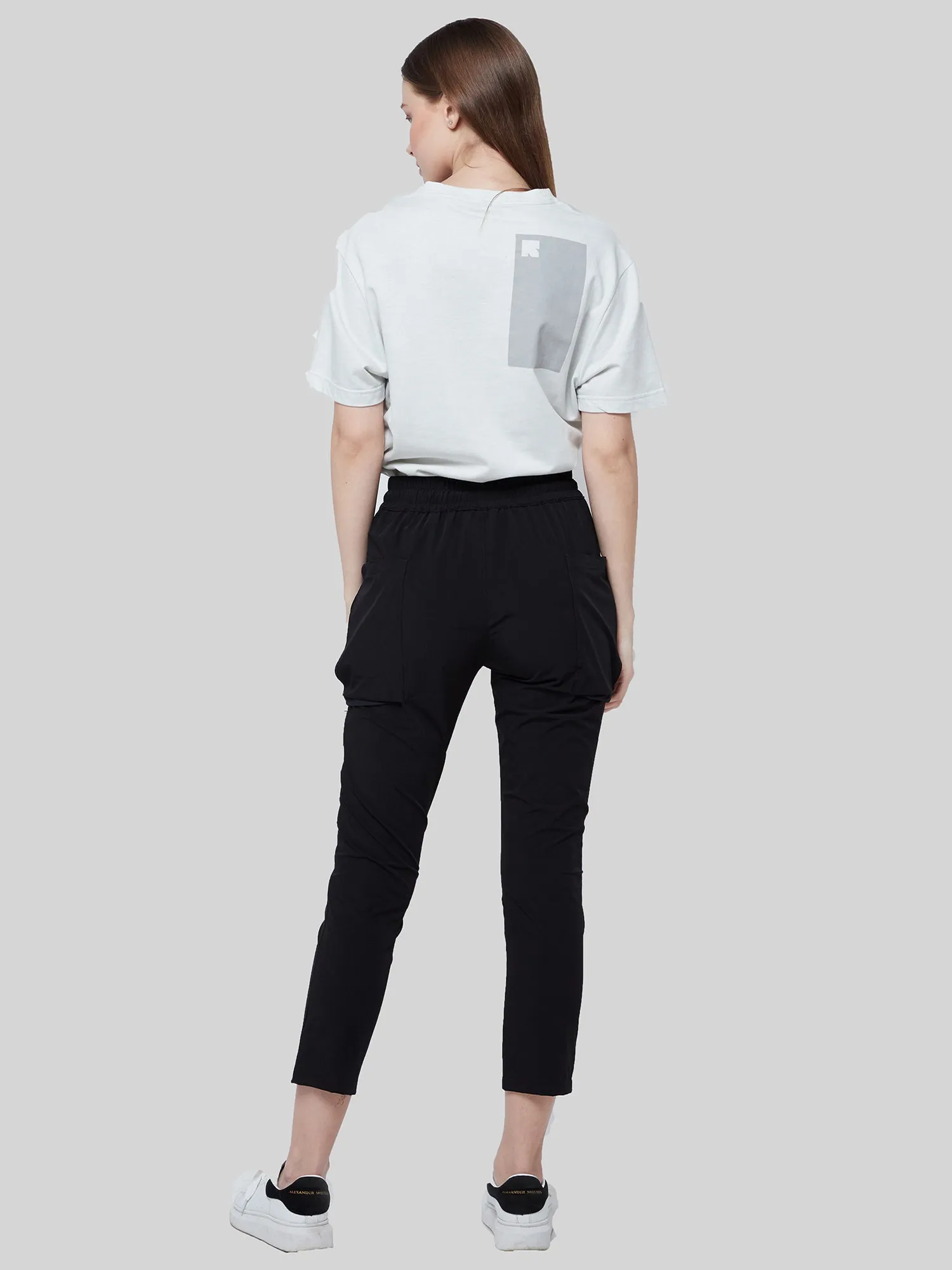 All Black Utilitarian Cargo Female Pants