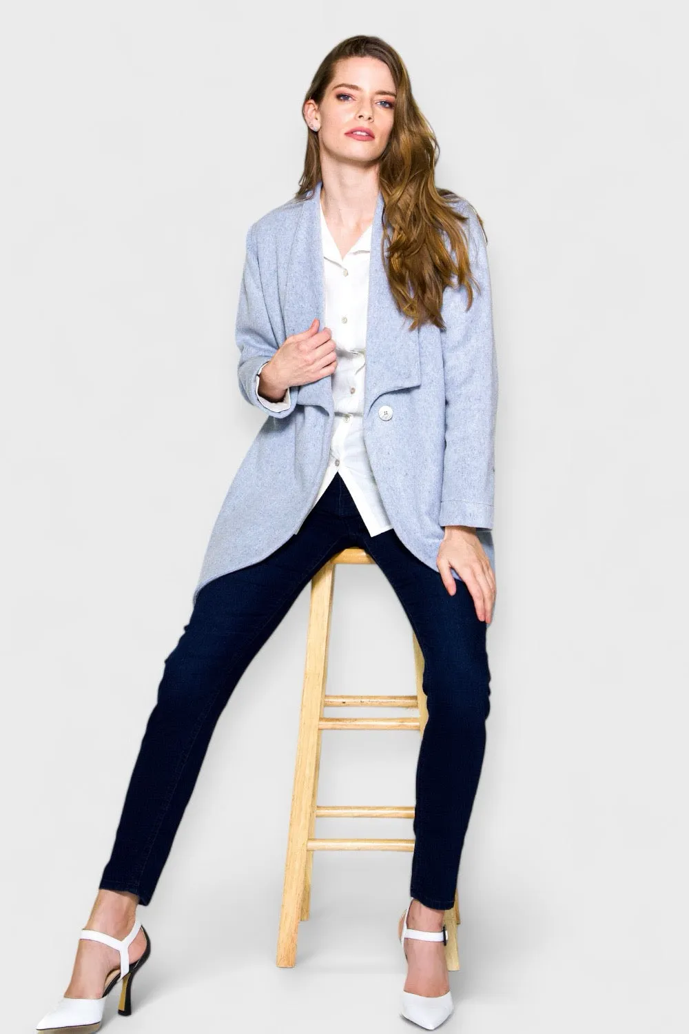Alps Soft Blue Wool Coat