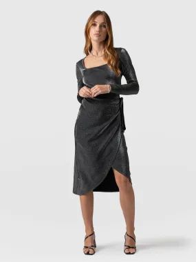 Amelia Wrap Dress - Silver
