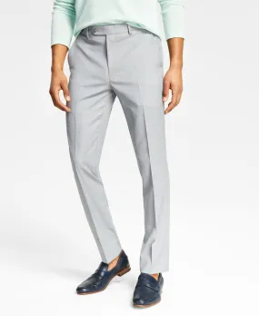 Bar Iii Mens Skinny fit Dress Pants 34 / 32 Grey Solid