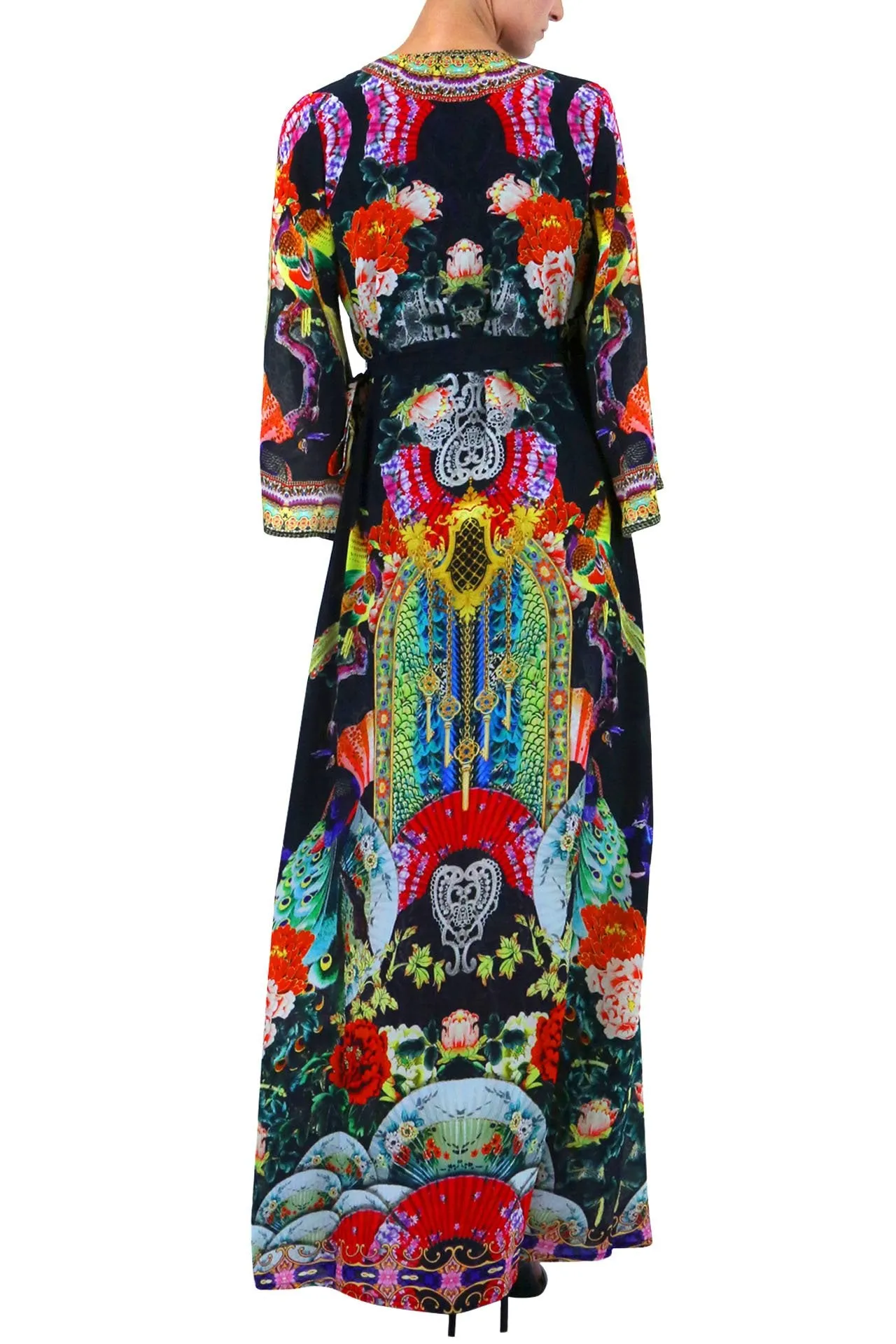 Black Wrap Dress With Sleeves