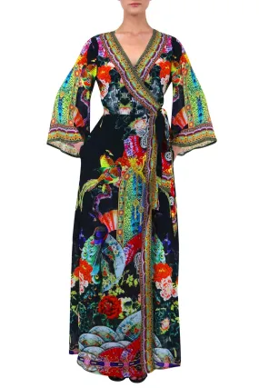 Black Wrap Dress With Sleeves