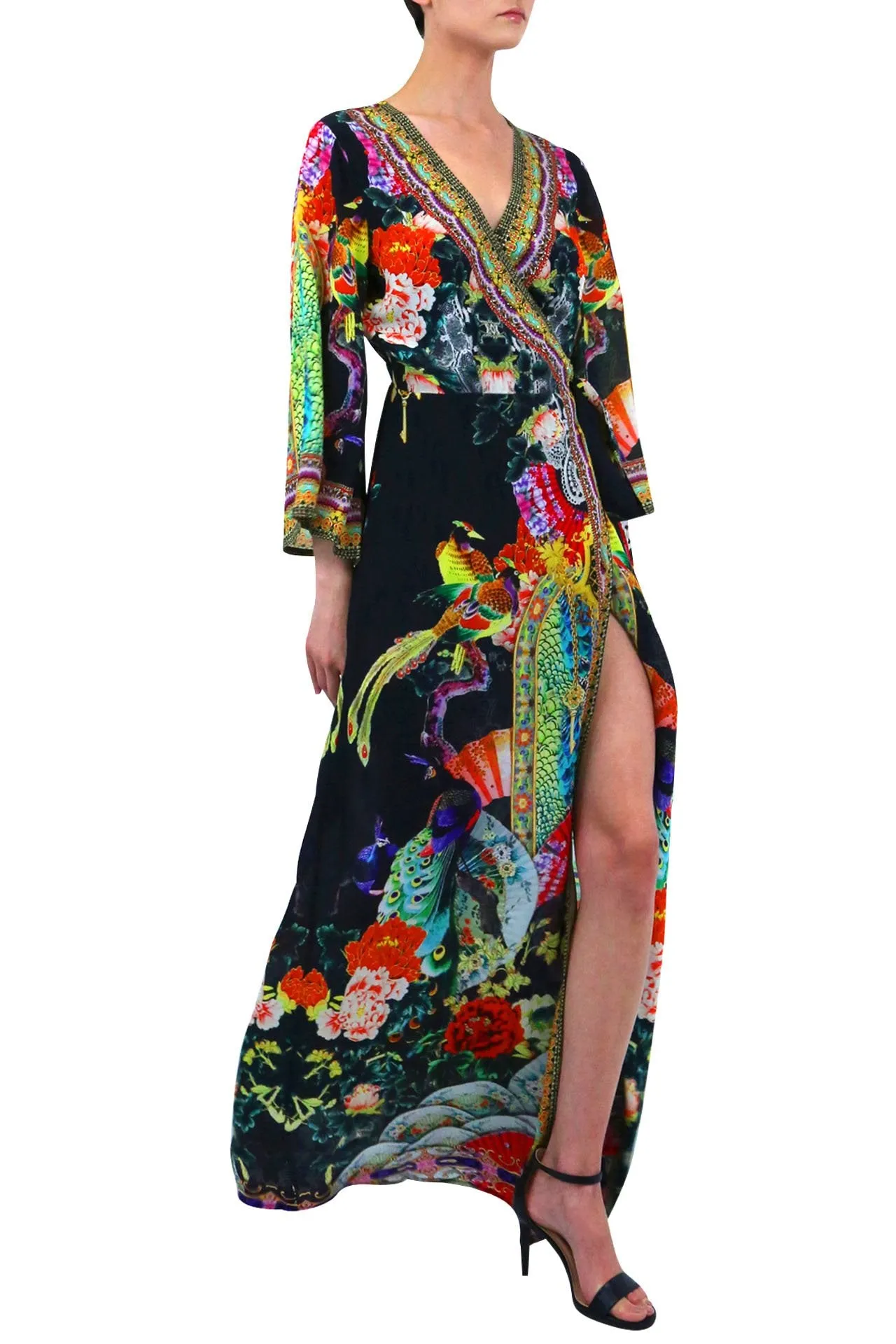 Black Wrap Dress With Sleeves