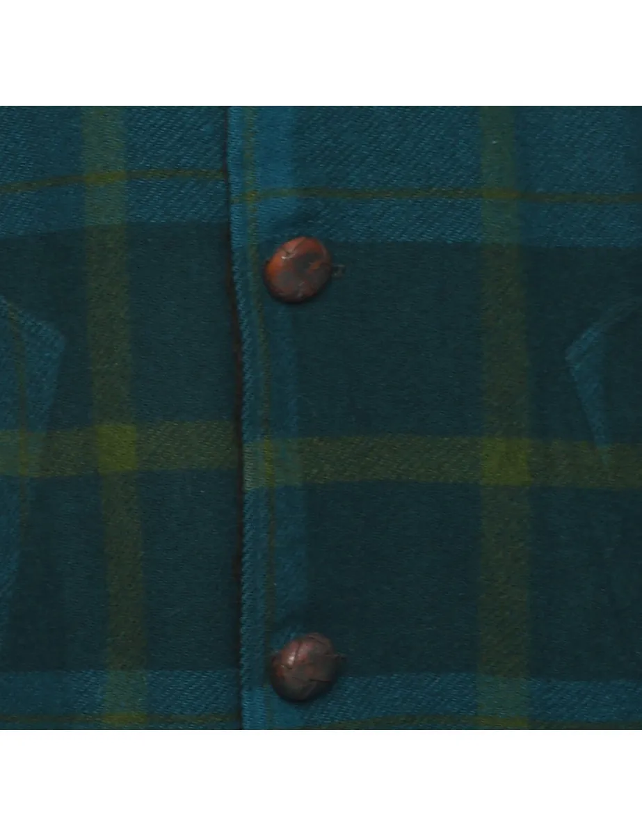 Checked Pendleton Wool Coat - M