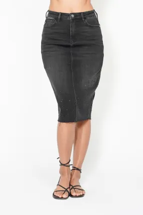 HW Rhinestone Embellished Midi Skirt