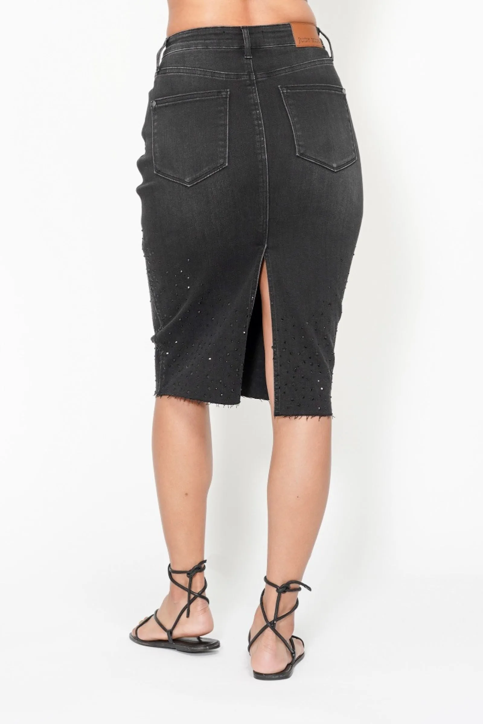 HW Rhinestone Embellished Midi Skirt