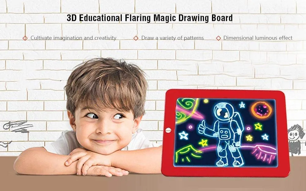 Magic Pad Light Up Glow Drawing Board LED Draw Sketch Tablet - H01431