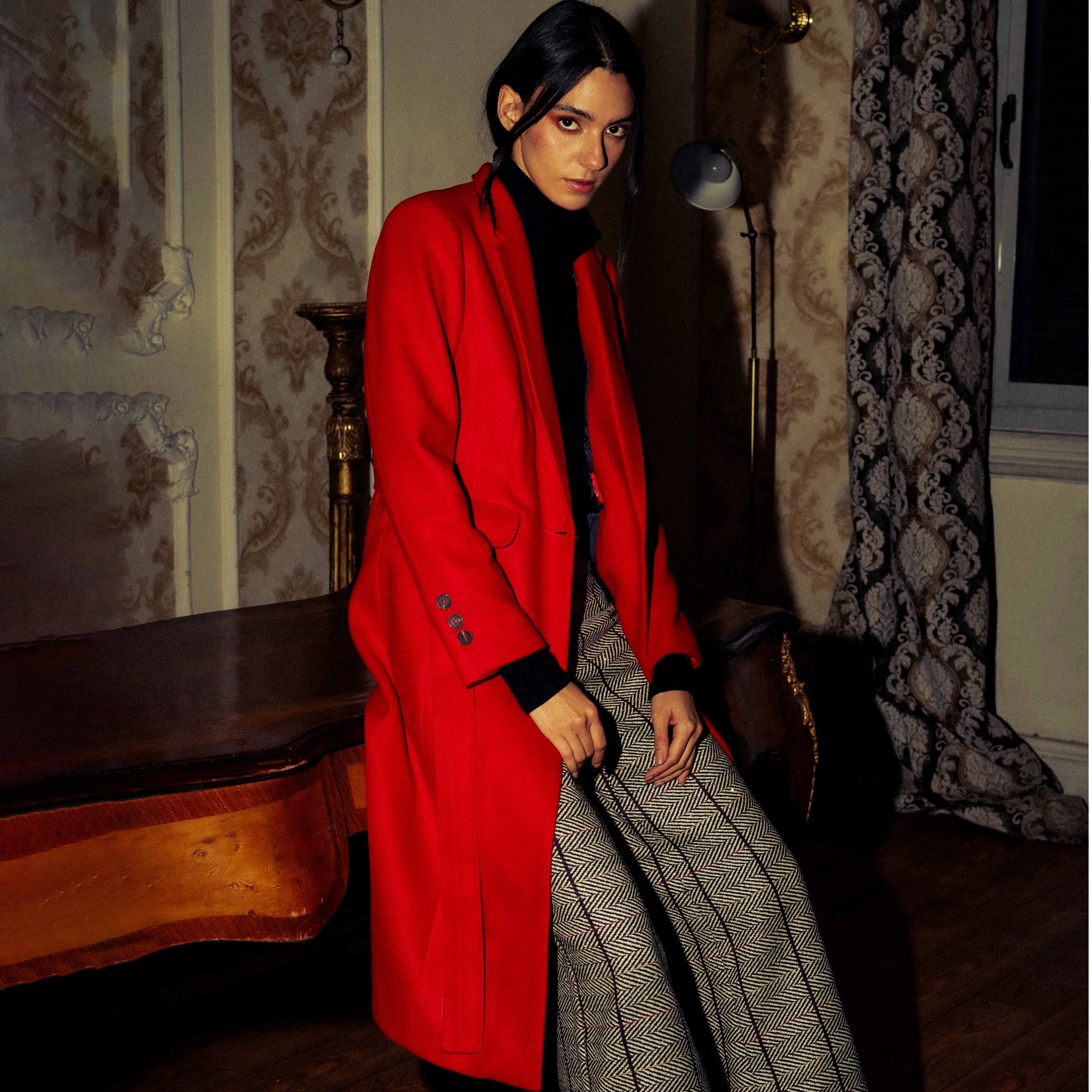 Red Crimson Queen Coat
