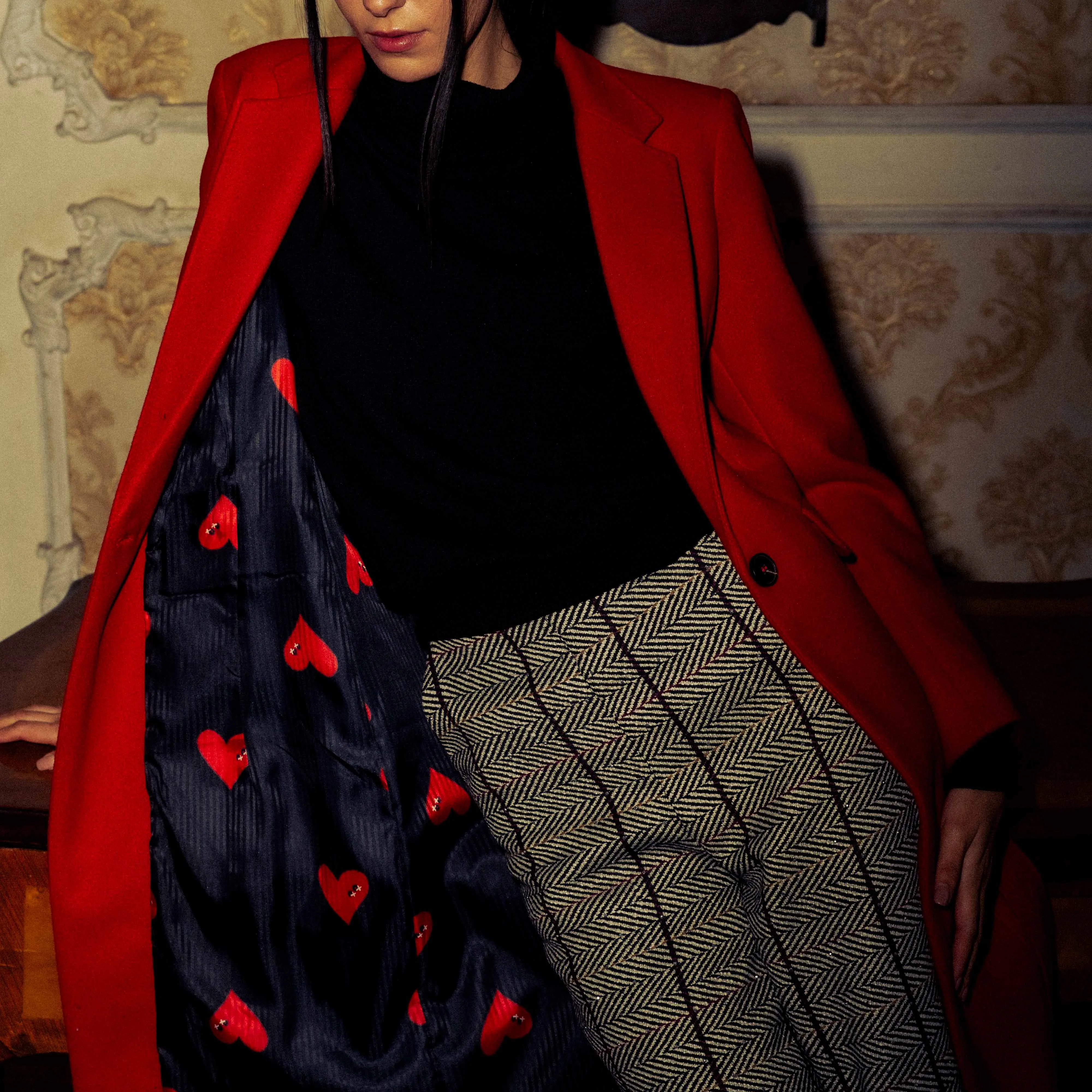 Red Crimson Queen Coat