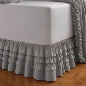 Ruffle Bed Skirt 1Pc Egyptian Cotton 1000TC Silver Grey