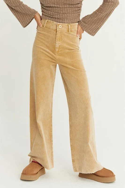 SALE* Washed Corduroy Flare Leg Pants