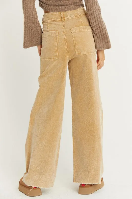 SALE* Washed Corduroy Flare Leg Pants