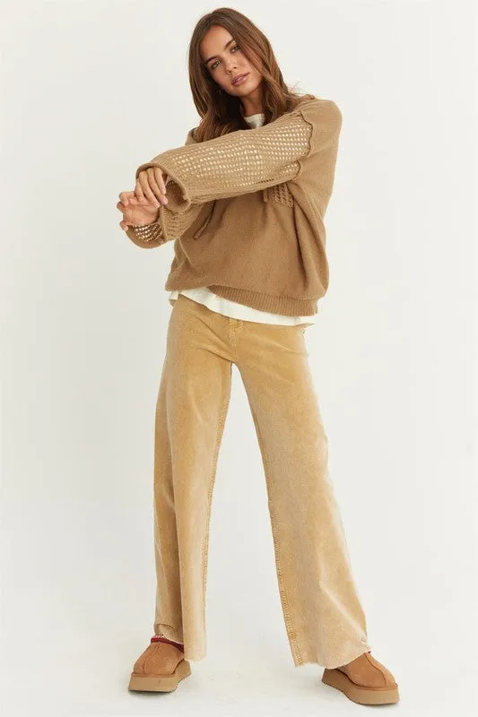 SALE* Washed Corduroy Flare Leg Pants