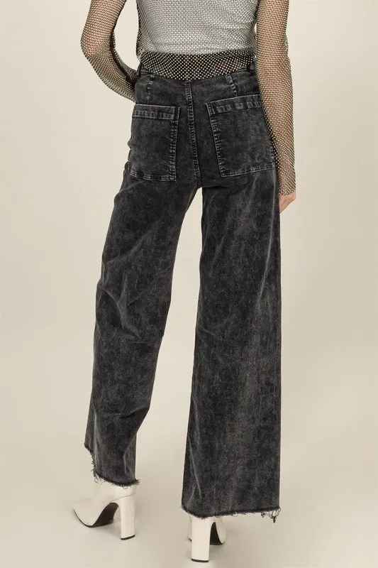 SALE* Washed Corduroy Flare Leg Pants