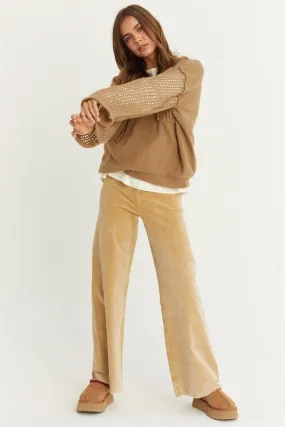 SALE* Washed Corduroy Flare Leg Pants