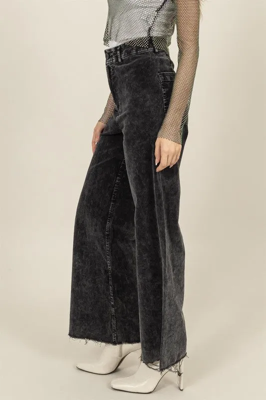 SALE* Washed Corduroy Flare Leg Pants