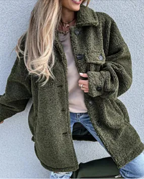 Single-breasted Lapel Irregular Mid-length Fur Coat