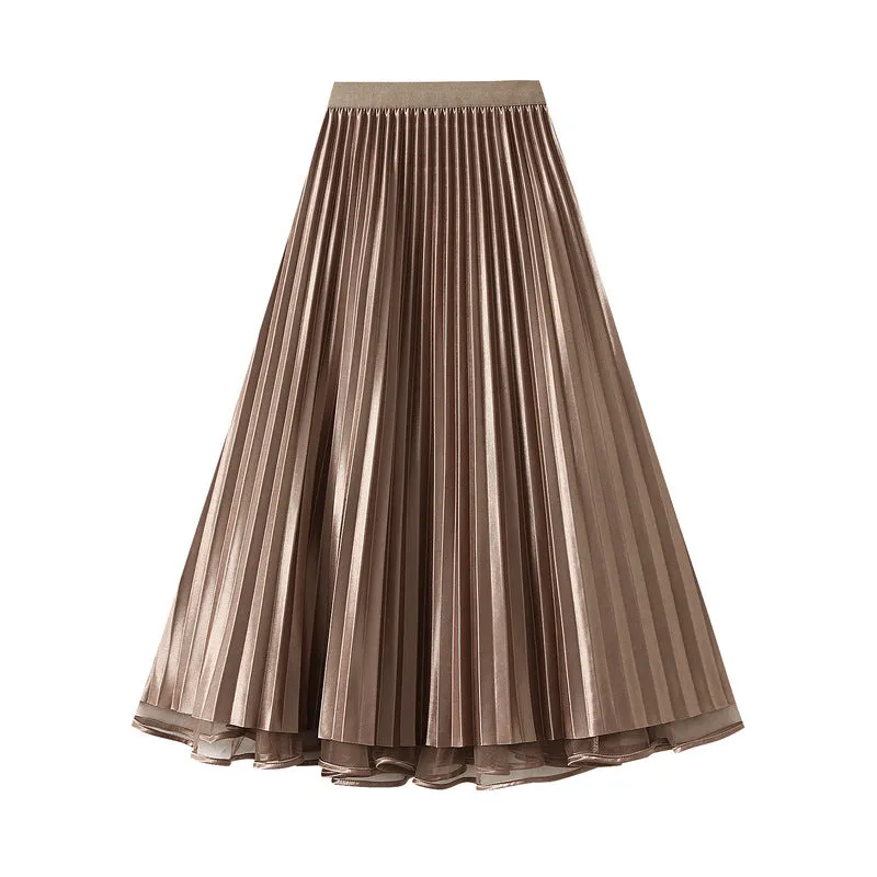 Spring Elegant Bow Mesh Midi Skirt