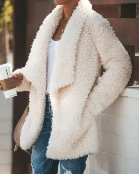 Teddy Bear Coat Winter Warm Loose Oversized  Fleece Jacket Pockets Coat