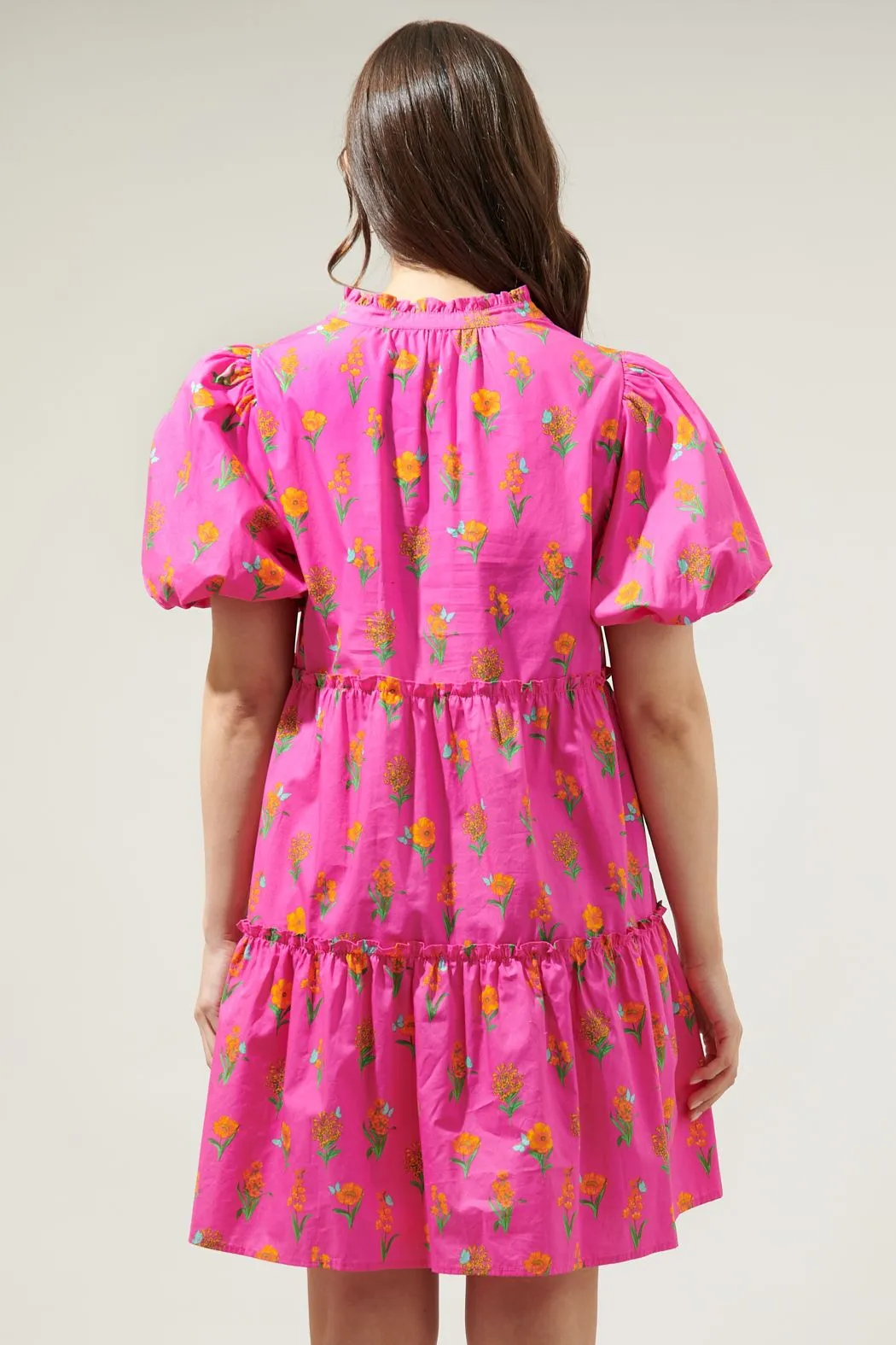 Tune Floral Jeanne Bubble Sleeve Babydoll Dress