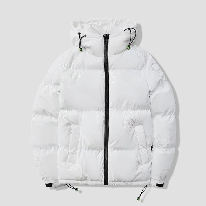 Winter Glossy Hooded Cotton Coat