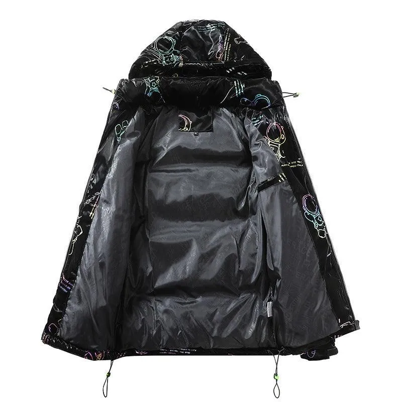 Winter Glossy Hooded Cotton Coat