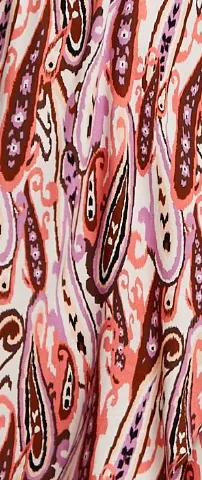 Women's Midi Wrap Dress in Brown and Pink with Short Sleeves - Paisley Print and Tie Waist by Liquorish