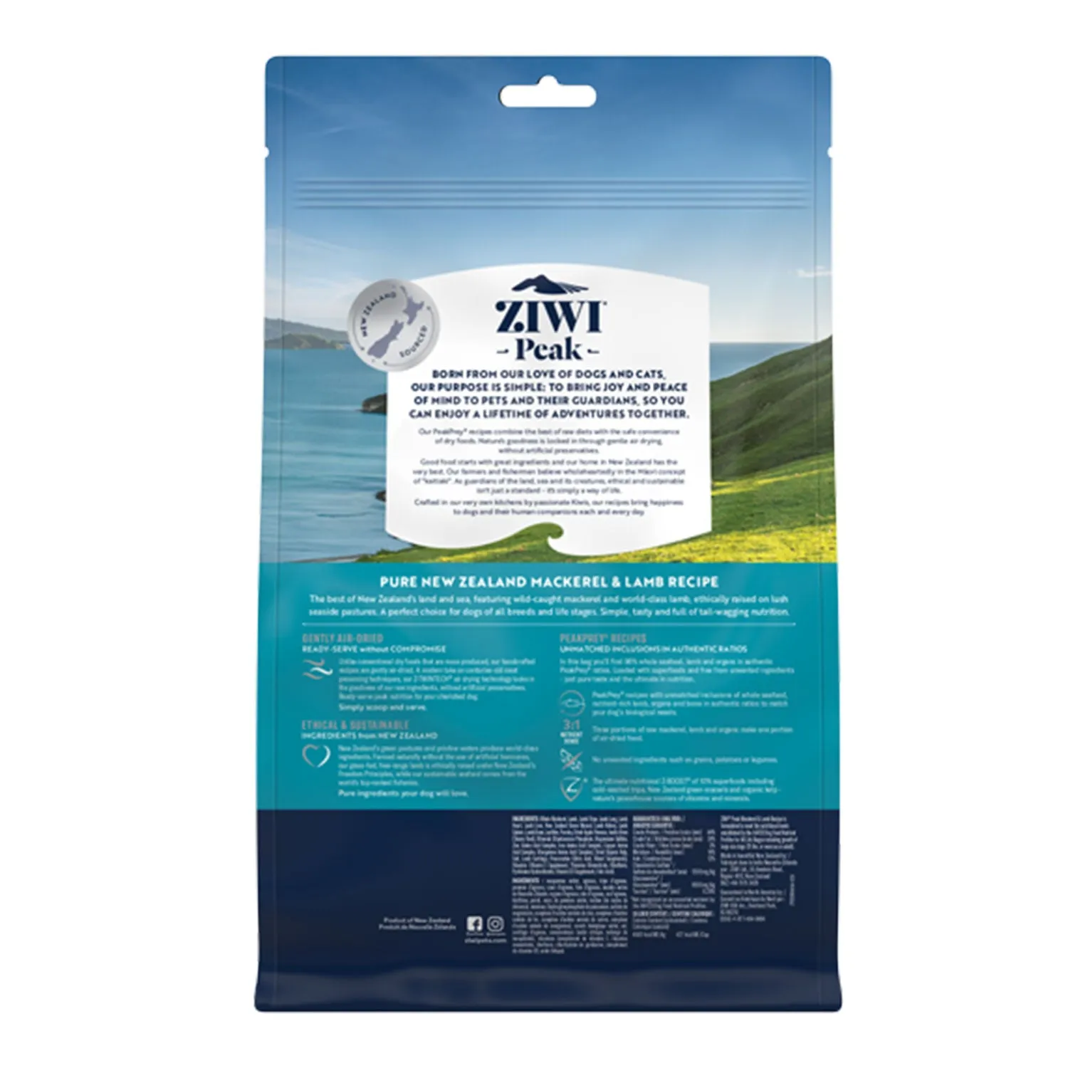 ZIWI Peak Mackerel & Lamb Air Dried Dry Dog Food